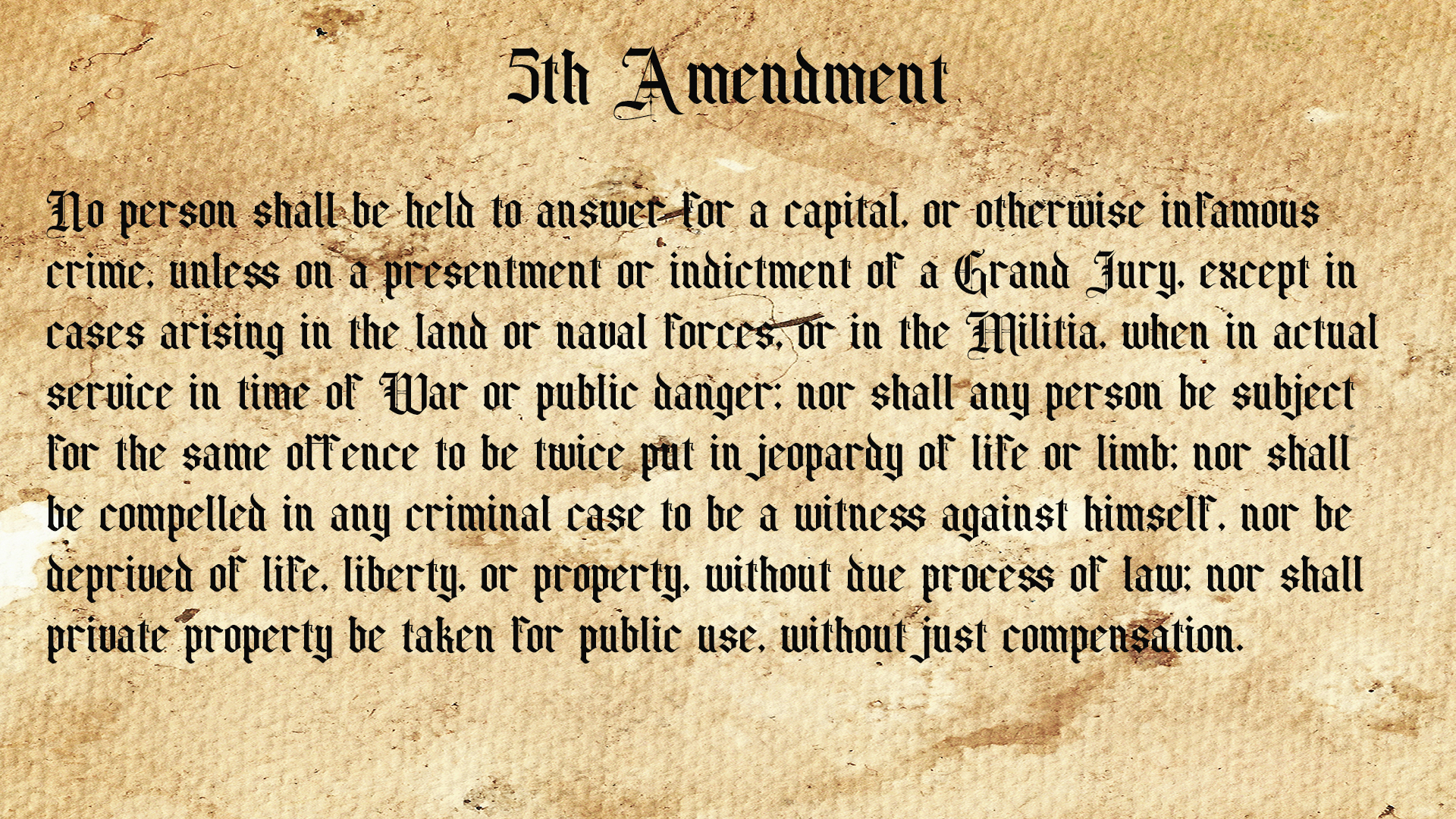 5th Amendment United States of America